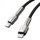 Кабель Baseus Cafule Metal Type-C to Lightning PD 20W (0.25m) Black (CATLJK-01) - изображение 2