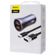 Автомобільний зарядний пристрій Baseus Golden Contactor Pro 40W 2USB + Cable Type-C 5A Dark Grey (TZCCJD-A0G) - зображення 6