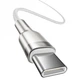 Кабель Baseus Cafule Metal Type-C to Type-C 100W (1m) White (CATJK-C02) - изображение 2