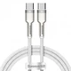 Кабель Baseus Cafule Metal Type-C to Type-C 100W (1m) White (CATJK-C02) - изображение 1