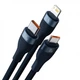 Кабель Baseus Flash Series 2 3-in-1 (Micro USB+Lightning+Type-C) 100W 1.2m Blue (CASS030003) - зображення 2