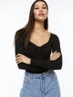 Боди-блуза женская H&M 1137323 S Черная (2000001400630) - изображение 2