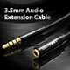 Удлинитель Audio Aux 3.5мм-3.5мм Vention mic Cotton F/M gold-plated 1.5m Black (BHBBG) - изображение 3