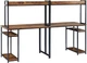 Дизайнерский Письменный компьютерный стол с полками Loft Design 240x60x160h Черный/Дерево ATL722 - изображение 10
