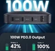 Зарядное устройство Ugreen CD226 100W 3xType-C PD + USB Fast Charger Black (90575) - изображение 2