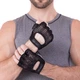Перчатки для фитнеса перчатки спортивные Zelart Fitness 161953 размер M Black-Light Grey - изображение 7