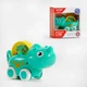 Игрушка каталка Huanger Динозаврик с колёсиками, бирюзовый, 10см - изображение 1