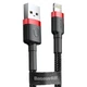 Кабель зарядки Baseus 0.5M 2.4A для Apple Lightning to USB для IOS устройств iPhone iPad Black+Red (50см) - изображение 4
