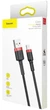 Кабель зарядки Baseus 0.5M 2.4A для Apple Lightning to USB для IOS устройств iPhone iPad Black+Red (50см) - изображение 5