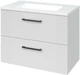Тумба подвесная MIRATER Элара белая 80 с 2-мя ящиками и умывальником Родео 80 см - изображение 1