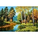 Алмазная мозаика "Осень в лесу" Алмазная мозаика 50x30см DM-258 - изображение 1