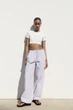 Брюки парашюты от зара zara - лиловые - L - изображение 1