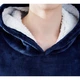 Плед толстовка двухсторонняя халат с капюшоном и рукавами флисовый Huggle Hoodie Blanket 3-в-1 Унисекс Синий One Size (D-2019091215) - изображение 10