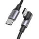 Кабель Ugreen US334 USB Type-C на угловой USB Type-C M/M в оплетке 3 м Black (20583) - изображение 2
