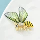 Брошь женская BROCHE бижутерия Насекомые Пчела зелёная BRBF113354 - изображение 2