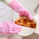 Силіконові рукавички для миття посуду Super Gloves з силіконовими ворсинками Рожевий FD-45 - зображення 6
