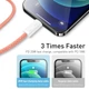 Кабель Baseus 2м Lightning - Type-C 22.5W 480 Мбит/с для Быстрой Зарядки Power Delivery (PD) USB-C на Apple 8 Pin Оранжевый - изображение 8