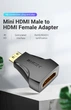 Перехідник Vention Mini HDMI - HDMI 4K@30Гц 1080p@60Гц 3D з Аудіо Чорний - зображення 2
