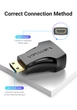 Перехідник Vention Mini HDMI - HDMI 4K@30Гц 1080p@60Гц 3D з Аудіо Чорний - зображення 4