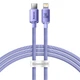 Кабель Baseus 1.2м Lightning - Type-C 20W 480 Мбіт/с для Швидкої Зарядки Power Delivery (PD) USB-C на Apple 8 Pin Фіолетовий - зображення 1