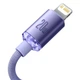 Кабель Baseus 1.2м Lightning - Type-C 20W 480 Мбіт/с для Швидкої Зарядки Power Delivery (PD) USB-C на Apple 8 Pin Фіолетовий - зображення 7