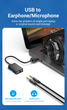 Звуковая карта Vention USB - 2x 3.5мм minijack с поддержкой микрофона 16 бит/48 кГц TRS Наружный Адаптер Стерео AUX 3-пиновый Черный CDYB0 - изображение 3