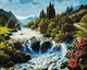 Набір алмазної мозаїки на підрамнику ColorArt Красивий водоспад 40x50 SPP081 + Подарунок лак для покриття - зображення 2