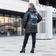 Куртка женская большого размера зимняя UF-Fashion Алина-окс 54 черный+бирюзовый - изображение 5