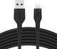 Kabel Belkin USB-A - Lightning Silikonowy 3 m Czarny (CAA008BT3MBK) - obraz 1