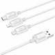 Кабель для зарядки телефона 3 в 1 Micro USB+Type-C+Lightning 3 in 1 Hoco Original Series 1M 2A для устройств iOS/Android/Samsung/iPhone/Xiaomi/Huawei/Meizu. White - изображение 3