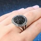 Кольцо Coctail ring Перстень женский .Бохо Черная шпинель м цирконы.19 размер Современный дизайн Италия 4132 -COPY- - изображение 1