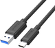 Кабель Unitek USB 3.1 type A - type C M-M 0.5 м Black (Y-C491BK) - зображення 1