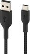 Кабель Belkin Braided C-A 1M Black (CAB002BT1MBK) - зображення 1