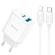 Зарядне мережеве HOCO C105A (PD 20W) (1USB QC3.0 18W) Lightning-Type-C Білий - изображение 1