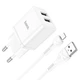 Зарядне мережеве HOCO N25 Maker (2USB 2.1A) Lightning Білий - изображение 1