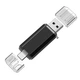 64Gb флешка двухсторонняя USB 3.1 + Type-C, 135/78 мБ чтение/запись, черная, флеш память накопитель OTG - изображение 1