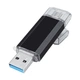 64Gb флешка двухсторонняя USB 3.1 + Type-C, 135/78 мБ чтение/запись, черная, флеш память накопитель OTG - изображение 3