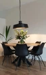Дизайнерский Кухонный обеденный стол из натурального дерева Loft Design d100x75h Черный / Дерево ATL1111 - изображение 2