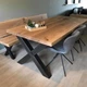 Дизайнерский Кухонный обеденный стол из натурального дерева Loft Design 160x80x75h Черный / Дерево ATL146 - изображение 1