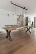 Дизайнерский Кухонный обеденный стол из натурального дерева Loft Design 300x80x75h Черный / Дерево ATL1510 - изображение 1