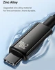 USB кабель на 240W Type-C на Type-C BASEUS Tungsten Gold Fast Charging (1m, 240W). Black - изображение 3