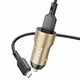 Автомобільний зарядний пристрій BOROFONE BZ19A Wisdom single port QC3.0 car charger set(Micro) 18W Gold - изображение 2
