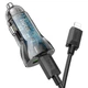 Автомобільний зарядний пристрій HOCO Z47A Transparent Discovery Edition dual port PD30W+QC3.0 car charger set(C to iP) Transparent Black (6931474782298) - изображение 3