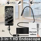 Мини-камера эндоскоп 5.5mm жесткий кабель microUSB Type-C длина 2m насадки - изображение 1