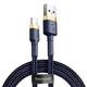 Кабель Baseus Cafule Cable USB Lightning 1м, Gold+Blue (CALKLF-BV3) - зображення 1