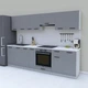 Кухня готова 2.8 м, модульний кухонний гарнітур 280 см Opendoors Антрацит-Світлий сірий - зображення 1