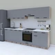 Кухня готова 2.8 м, модульний кухонний гарнітур 280 см Opendoors Антрацит-Аліканте - зображення 1