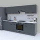 Сучасна кухня 2.8 м, готовий модульний кухонний гарнітур 280 см Opendoors Графіт-Антрацит - зображення 1