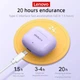 Бездротові навушники Lenovo Thinkplus TWS з сенсорним керуванням Bluetooth 5.1 Purple (6936507937799) - зображення 5