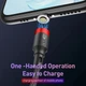 Магнітний кабель USLION microUSB 3A для швидкої зарядки і передачі данних Red 1000мм - зображення 12